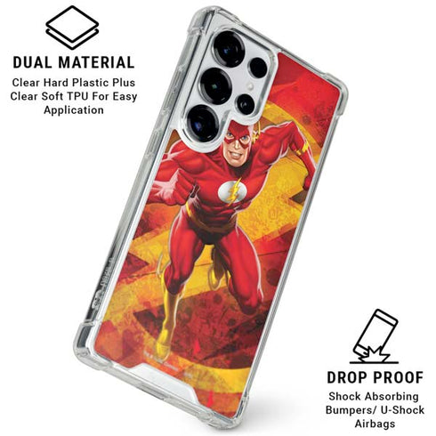 DC Comics The Flash Action Pose Galaxy S25 Ultra Clear Case