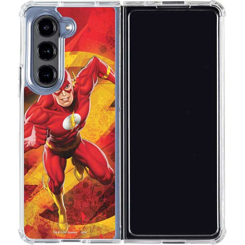DC Comics The Flash Action Pose Galaxy Z Fold5 5G Clear Case