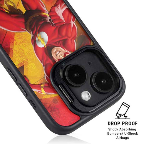 DC Comics The Flash Action Pose iPhone 15 Kickstand Case