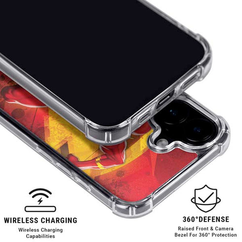 DC Comics The Flash Action Pose iPhone 16 Plus Clear Case