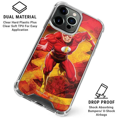 DC Comics The Flash Action Pose iPhone 16 Pro Clear Case