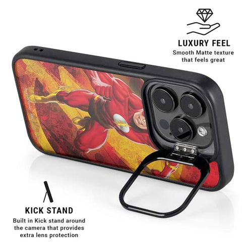 DC Comics The Flash Action Pose iPhone 16 Pro Kickstand Case