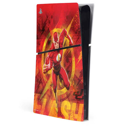 DC Comics The Flash Action Pose PS5 Slim Digital Edition Console Skin