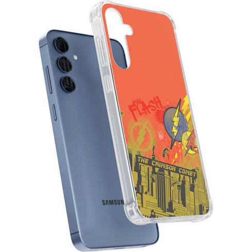 DC Comics The Flash City Collage Art Galaxy A55 5G Clear Case