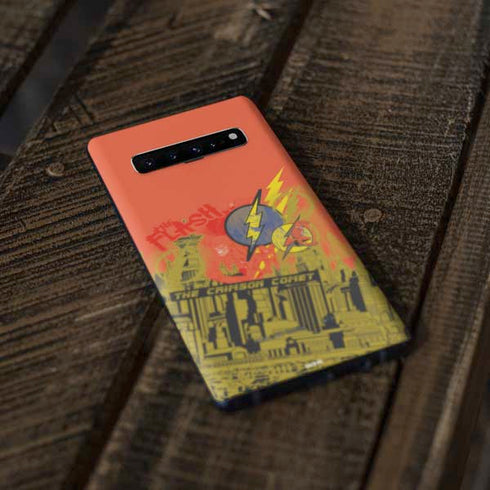 DC Comics The Flash City Collage Art Galaxy S10 Plus Skin