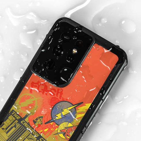 DC Comics The Flash City Collage Art Galaxy S24 Ultra Waterproof Case