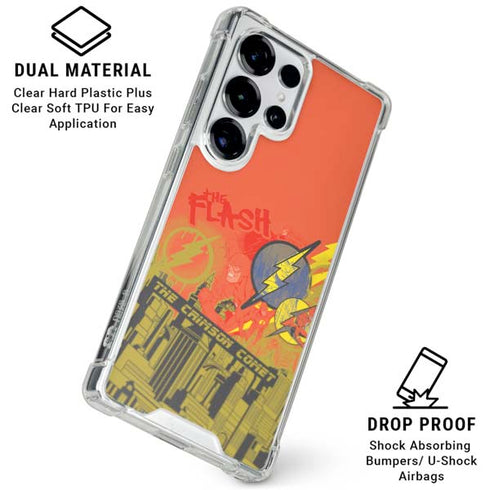 DC Comics The Flash City Collage Art Galaxy S25 Ultra Clear Case