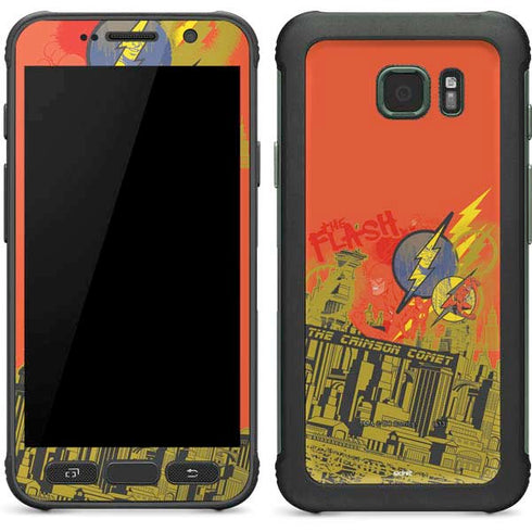DC Comics The Flash City Collage Art Galaxy S7 Active Skin