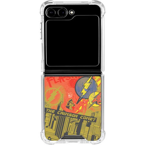 DC Comics The Flash City Collage Art Galaxy Z Flip6 Clear Case