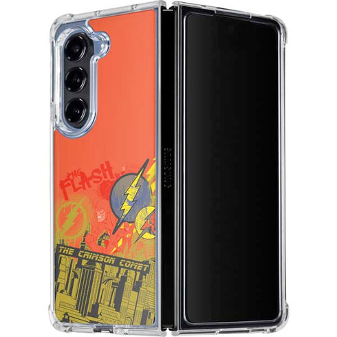 DC Comics The Flash City Collage Art Galaxy Z Fold5 5G Clear Case