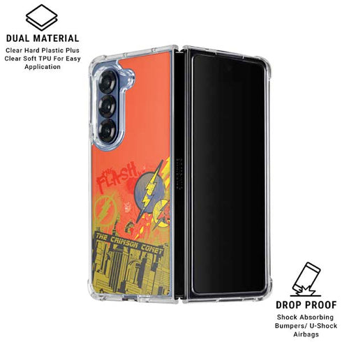 DC Comics The Flash City Collage Art Galaxy Z Fold6 Clear Case
