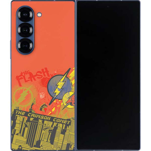 DC Comics The Flash City Collage Art Galaxy Z Fold6 Skin