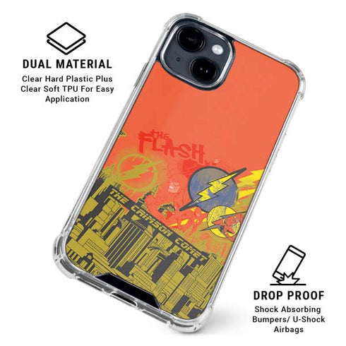 DC Comics The Flash City Collage Art iPhone 15 Clear Case