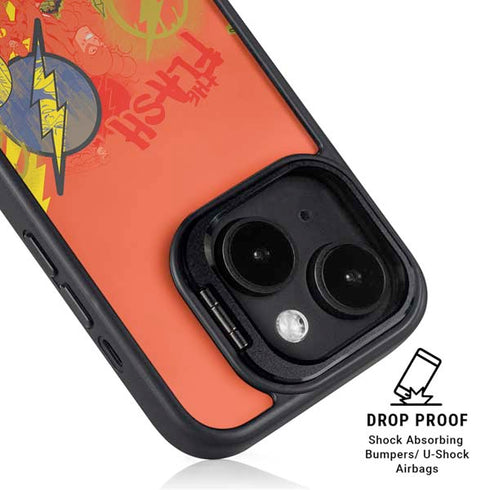 DC Comics The Flash City Collage Art iPhone 15 Kickstand Case
