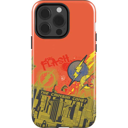 DC Comics The Flash City Collage Art iPhone 15 Pro Impact Case