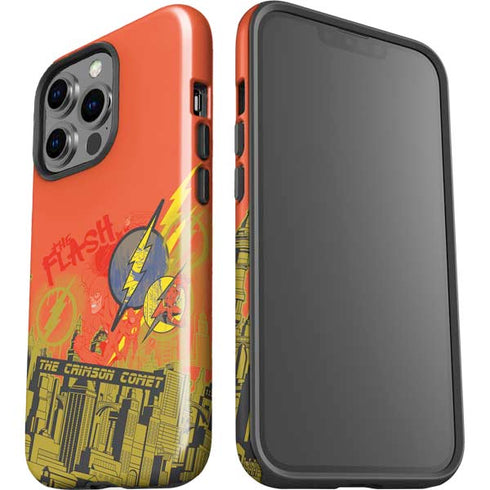 DC Comics The Flash City Collage Art iPhone 15 Pro Impact Case