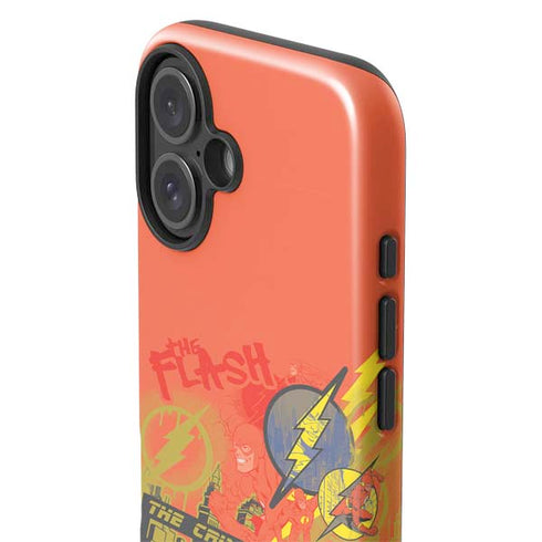 DC Comics The Flash City Collage Art iPhone 16 Plus Impact Case