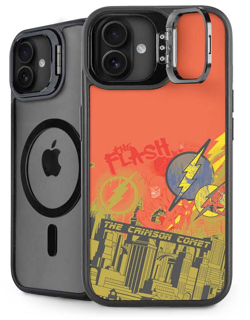 DC Comics The Flash City Collage Art iPhone 16 Plus Kickstand Case