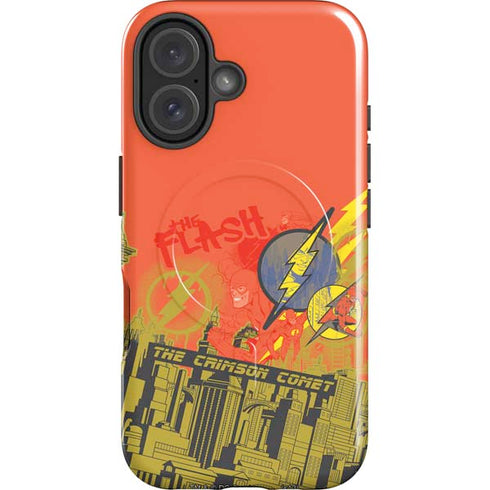 DC Comics The Flash City Collage Art iPhone 16 Plus Magsafe Impact Case