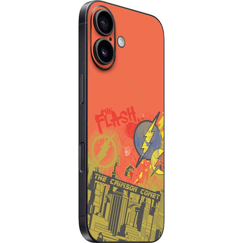 DC Comics The Flash City Collage Art iPhone 16 Plus Skin