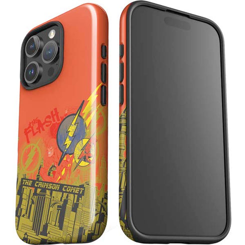 DC Comics The Flash City Collage Art iPhone 16 Pro Impact Case
