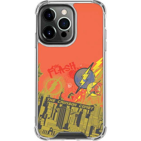 DC Comics The Flash City Collage Art iPhone 16 Pro Max Clear Case