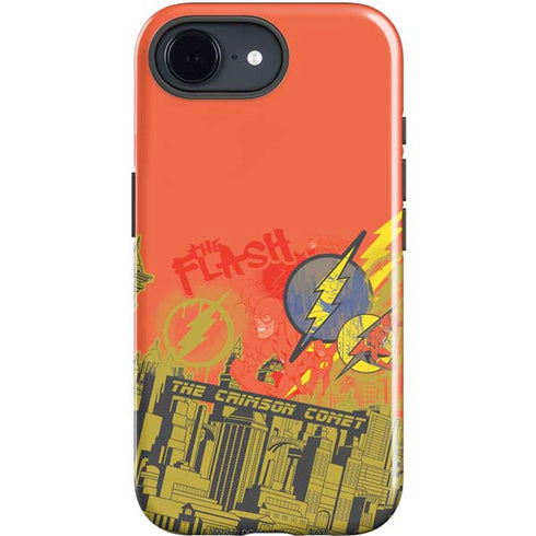 DC Comics The Flash City Collage Art iPhone 16e Impact Case