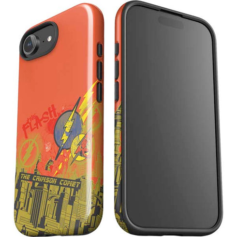DC Comics The Flash City Collage Art iPhone 16e Impact Case