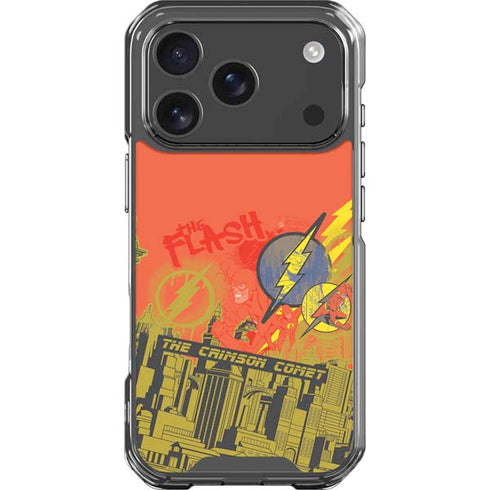 DC Comics The Flash City Collage Art iPhone 18 Pro Clear Case