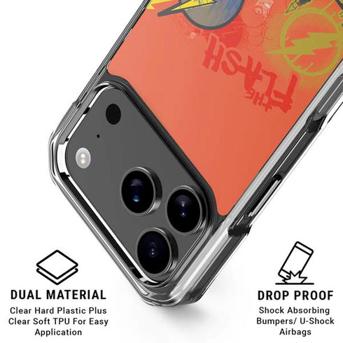 DC Comics The Flash City Collage Art iPhone 18 Pro Clear Case