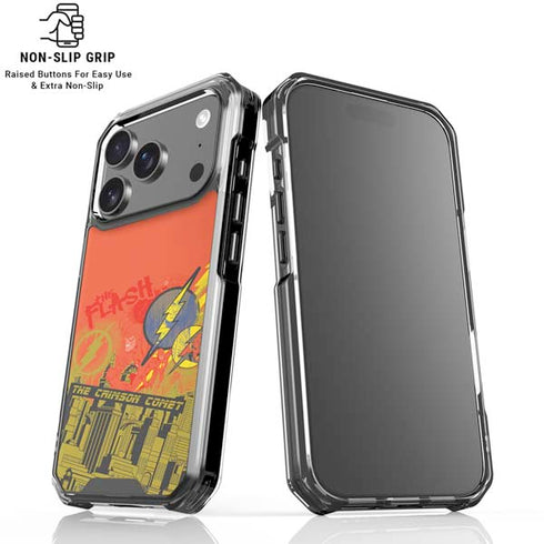 DC Comics The Flash City Collage Art iPhone 18 Pro Clear Case