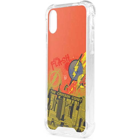 DC Comics The Flash City Collage Art iPhone XS Clear Case