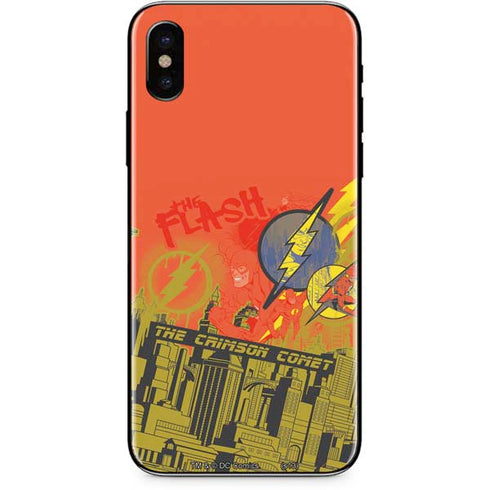 DC Comics The Flash City Collage Art iPhone XS Max Skin