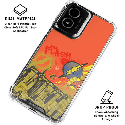 DC Comics The Flash City Collage Art Moto G Power 5G (2024) Clear Case