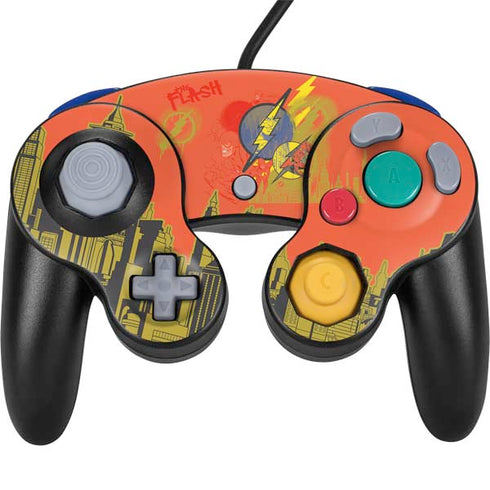 DC Comics The Flash City Collage Art Nintendo GameCube Controller Skin