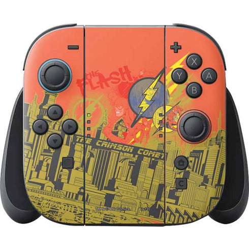 DC Comics The Flash City Collage Art Nintendo Skins
