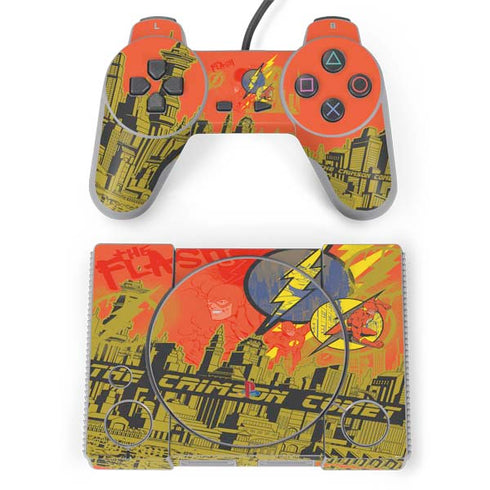 DC Comics The Flash City Collage Art PlayStation Classic Bundle Skin