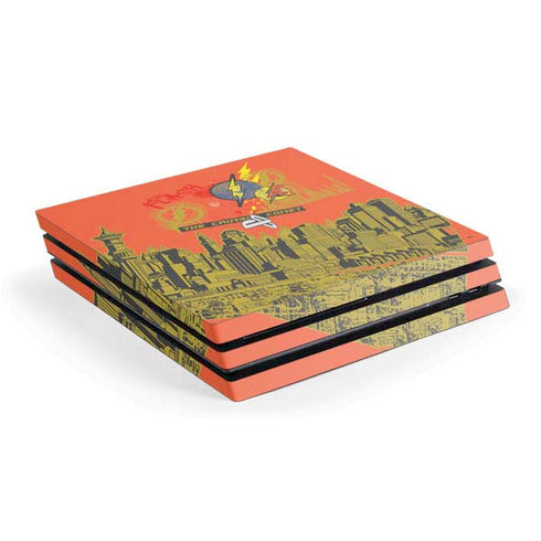 DC Comics The Flash City Collage Art PS4 Pro Console Skin