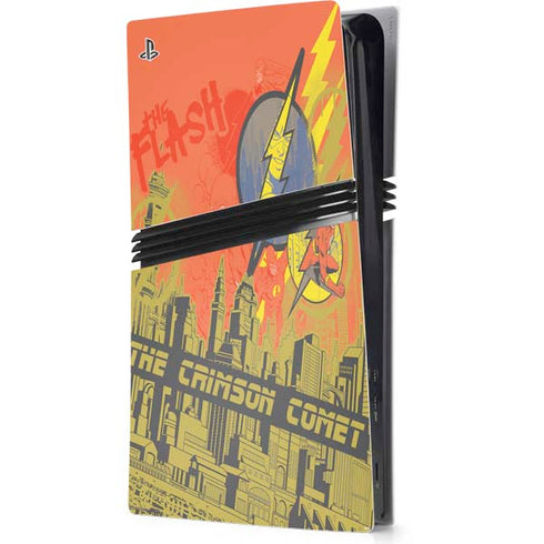DC Comics The Flash City Collage Art PS5 Pro Console Skin