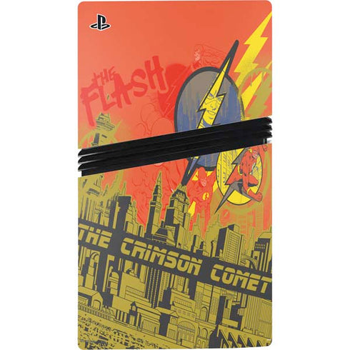 DC Comics The Flash City Collage Art PS5 Pro Console Skin