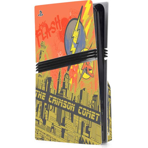DC Comics The Flash City Collage Art PS5 Pro Disk Console Skin
