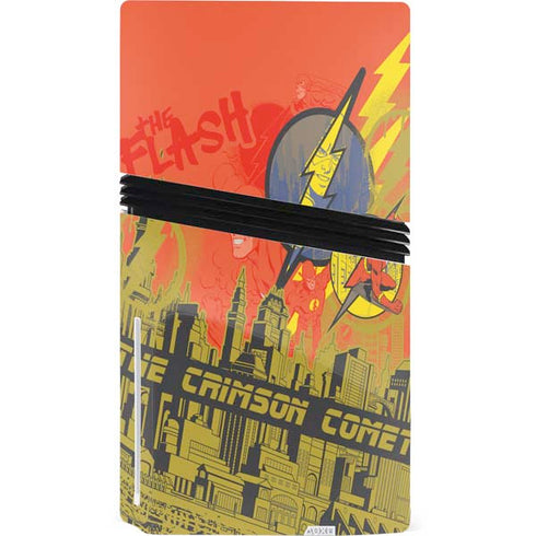 DC Comics The Flash City Collage Art PS5 Pro Disk Console Skin