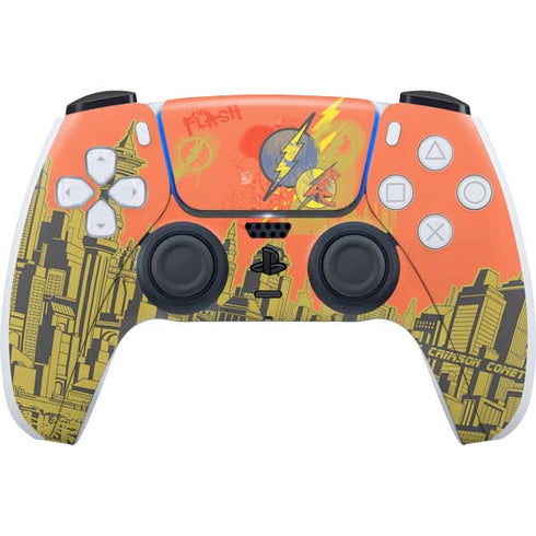 DC Comics The Flash City Collage Art PlayStation PS5 Skins