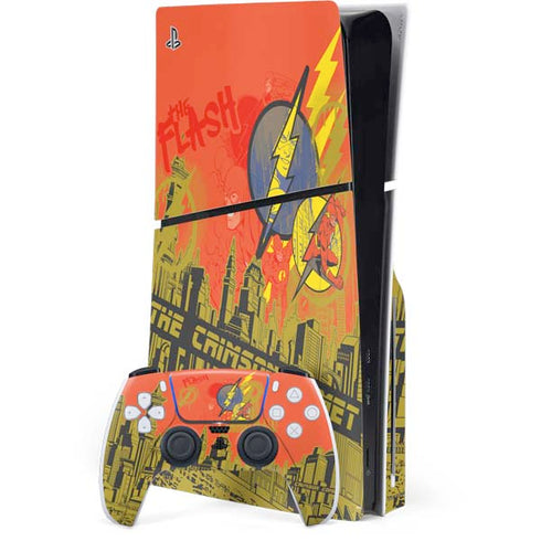 DC Comics The Flash City Collage Art PlayStation PS5 Skins