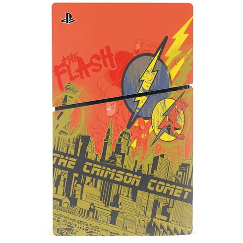 DC Comics The Flash City Collage Art PS5 Slim Digital Edition Console Skin