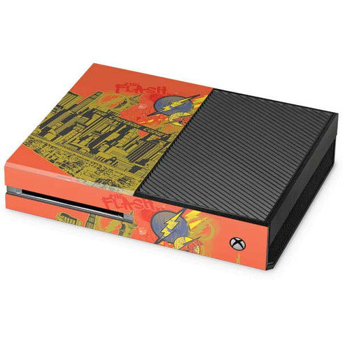 DC Comics The Flash City Collage Art Xbox One Console Skin