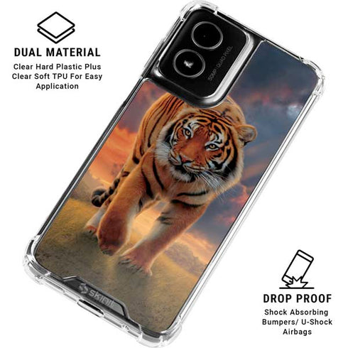 Rising Tiger by Vincent Hie Moto G Power 5G (2024) Clear Case