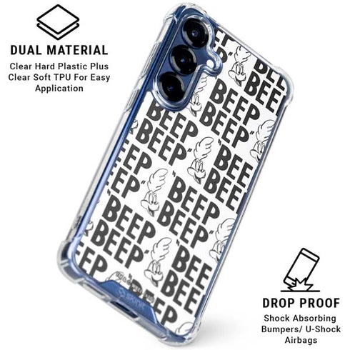 Looney Tunes Road Runner Beep Grid Galaxy S25 Plus Clear Case