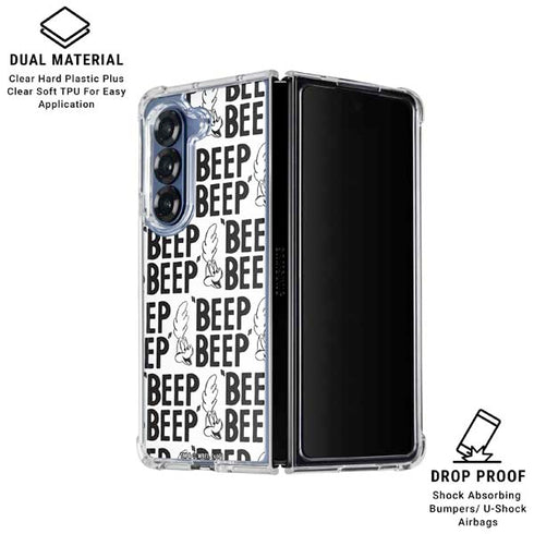 Looney Tunes Road Runner Beep Grid Galaxy Z Fold6 Clear Case