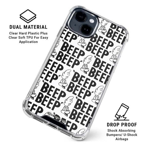 Looney Tunes Road Runner Beep Grid iPhone 15 Clear Case